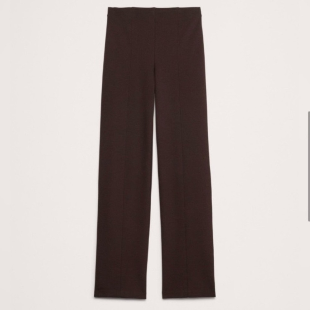 🍁Banana Republic Viscose Pant 2024 Ponte Straight Everywhere Ankle Brown Sz M